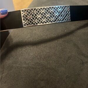 White House Black Market Black Belt with Silver Accent